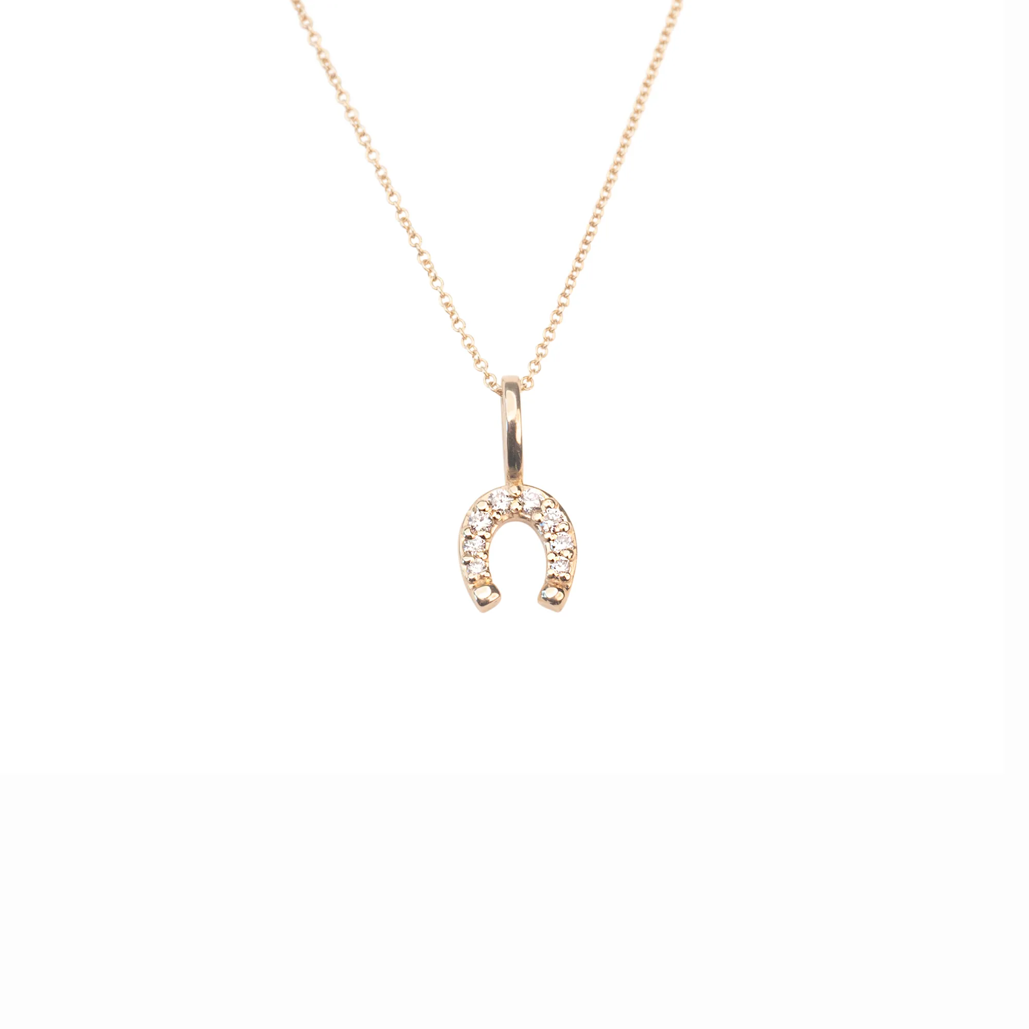 14k Diamond Horseshoe Necklace