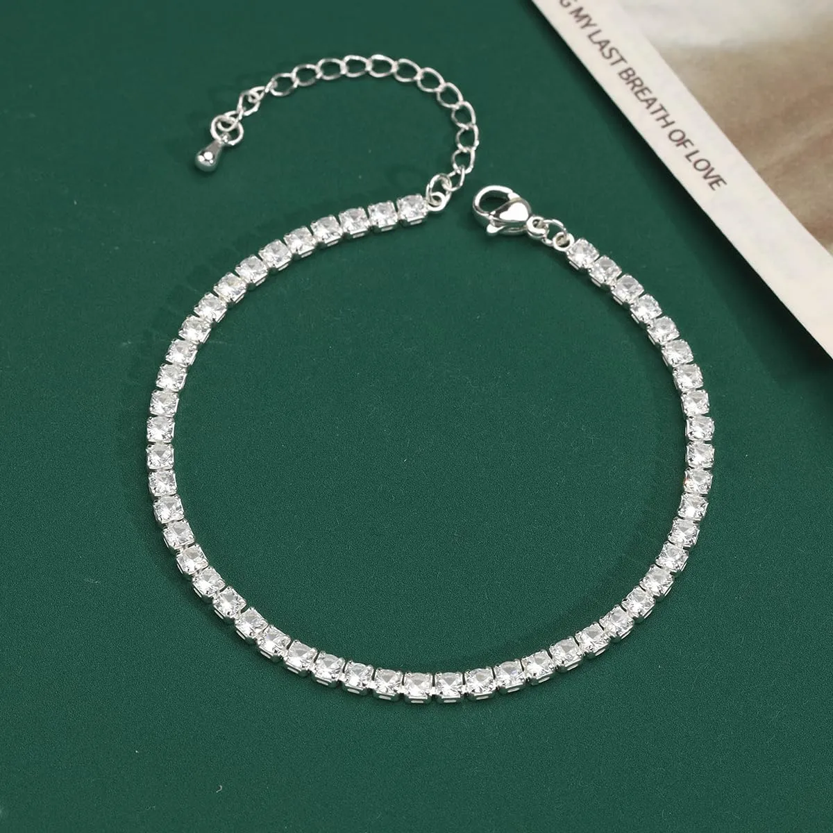 14K Gold Anklets for Women Waterproof Rhinestone Ankle Bracelet Layered Cuban Link Chain Diamond Anklet Beach Jewelry for Women