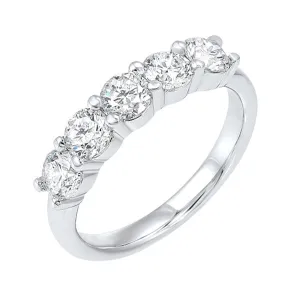 14KT White Gold & Diamond Classic Book Shared Prong Fashion Ring   - 1-1/2 ctw