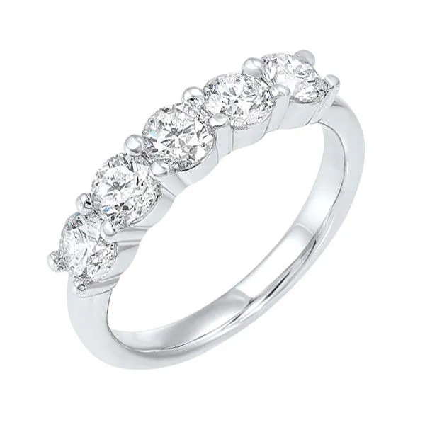 14KT White Gold & Diamond Classic Book Shared Prong Fashion Ring   - 1-1/2 ctw