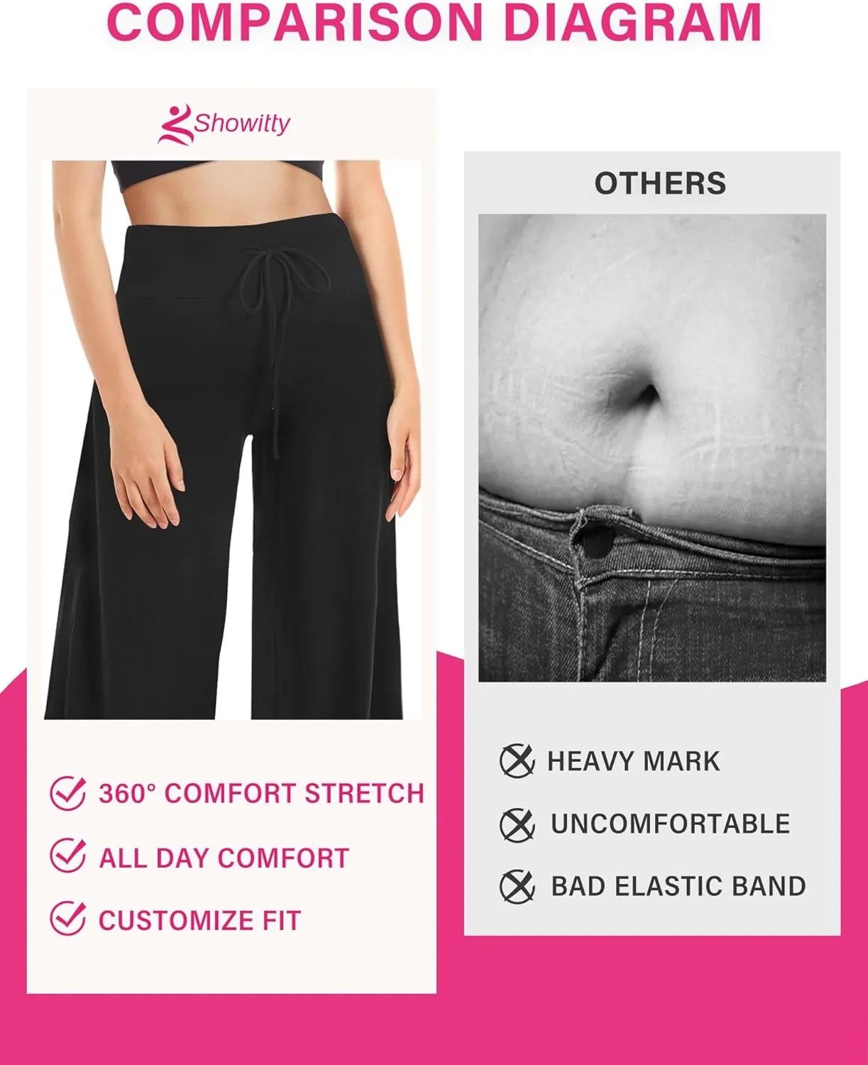 3 Pack Wide Leg Yoga Pants for Women, Comfy Lounge Pajama Sweatpants Loose Causal Palazzo with Pockets