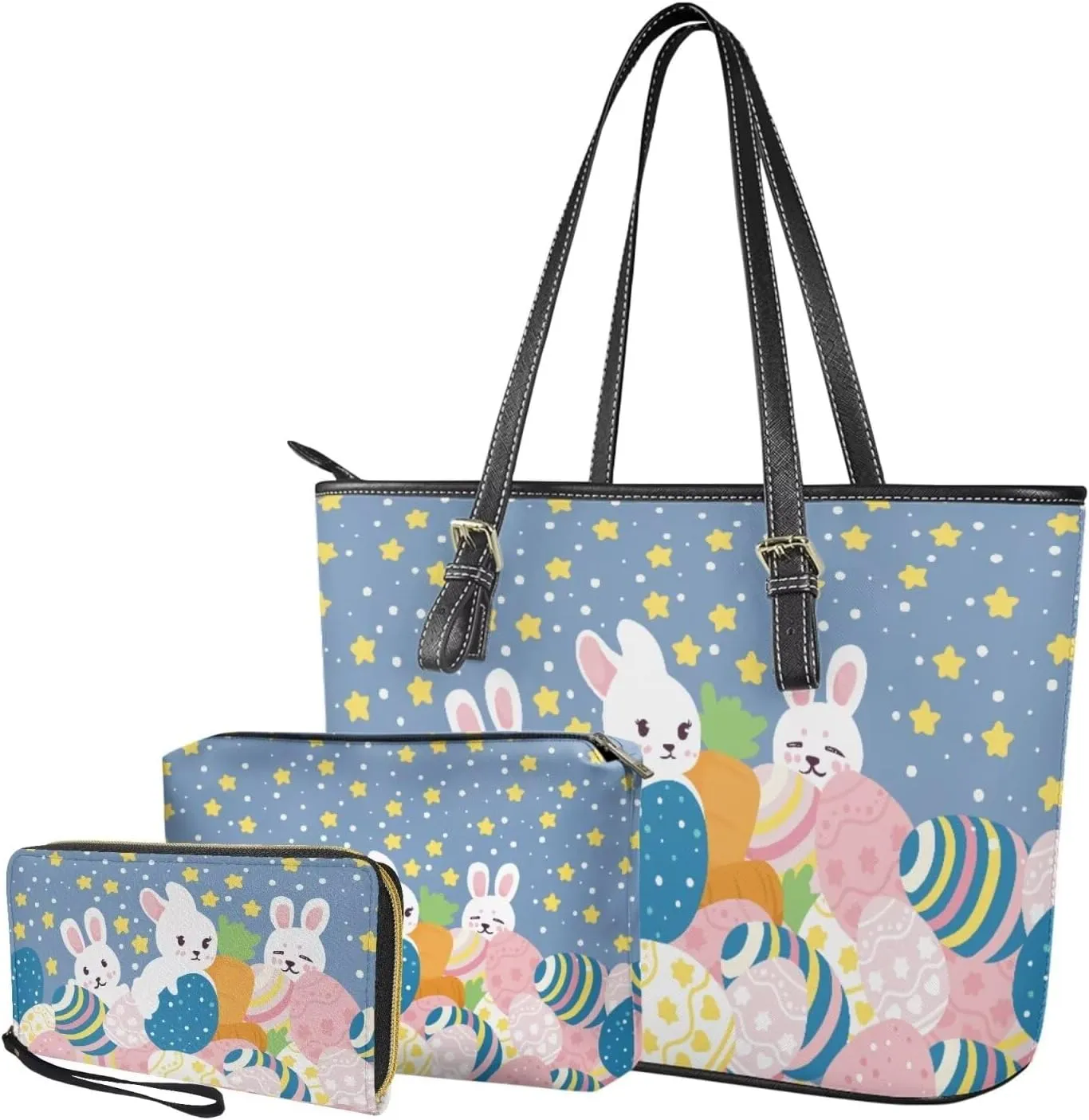 3Pcs Saddle Bags Set Bucket Bags Satchel Bags for Women Clutch Bag with Chain Wristlet Wallets for Women