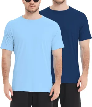 4 Pack Mens Rash Guard UPF 50  Short Sleeve Swim Shirt UV Sun Protection SPF Quick Dry Water Fishing Shirts