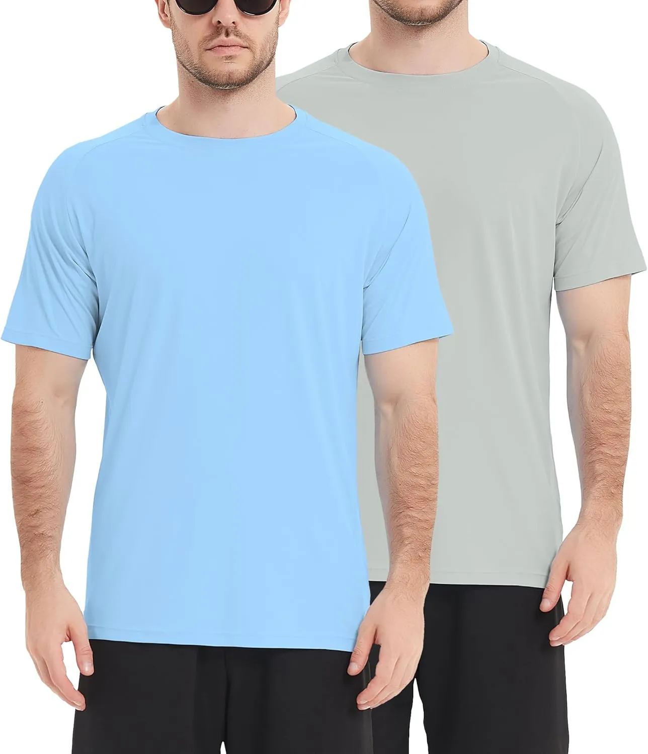 4 Pack Mens Rash Guard UPF 50  Short Sleeve Swim Shirt UV Sun Protection SPF Quick Dry Water Fishing Shirts