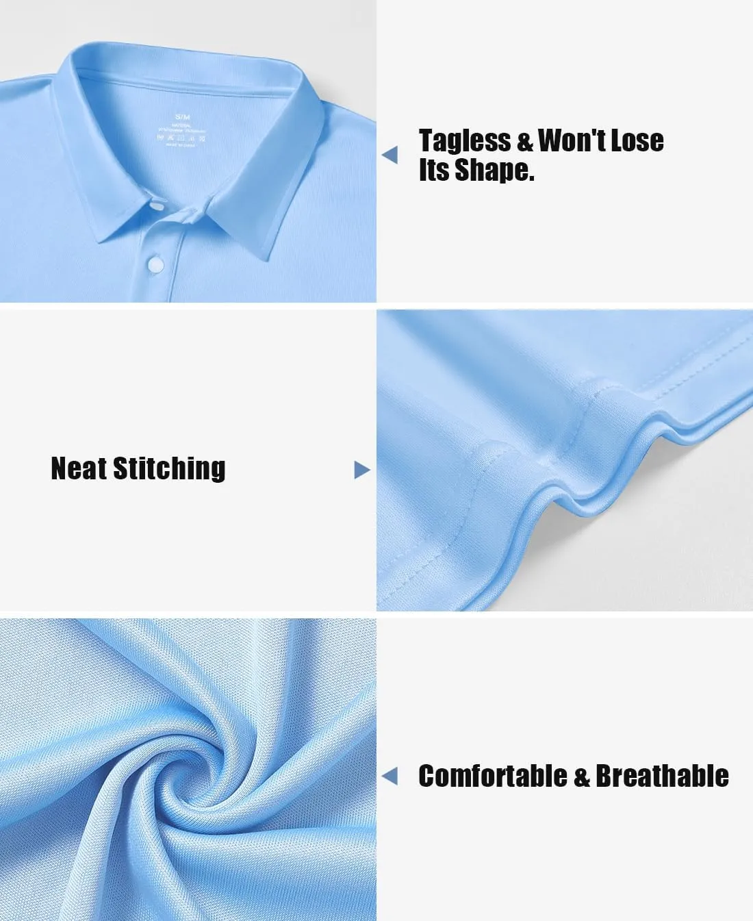 5 Pack Polo Shirts for Men Dry Fit Short Sleeve Golf T-Shirt Moisture Wicking Collared Casual Work Tops