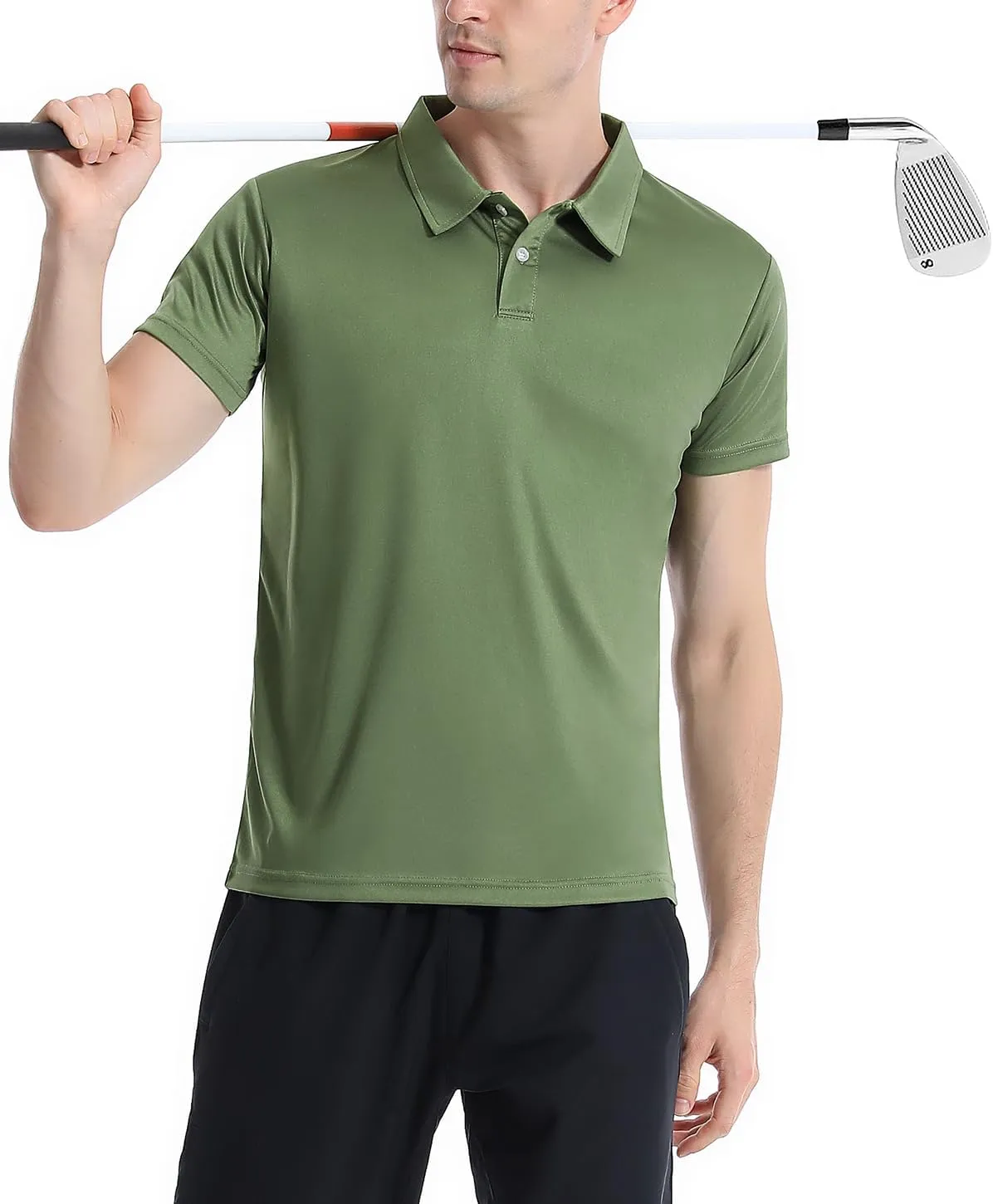 5 Pack Polo Shirts for Men Dry Fit Short Sleeve Golf T-Shirt Moisture Wicking Collared Casual Work Tops