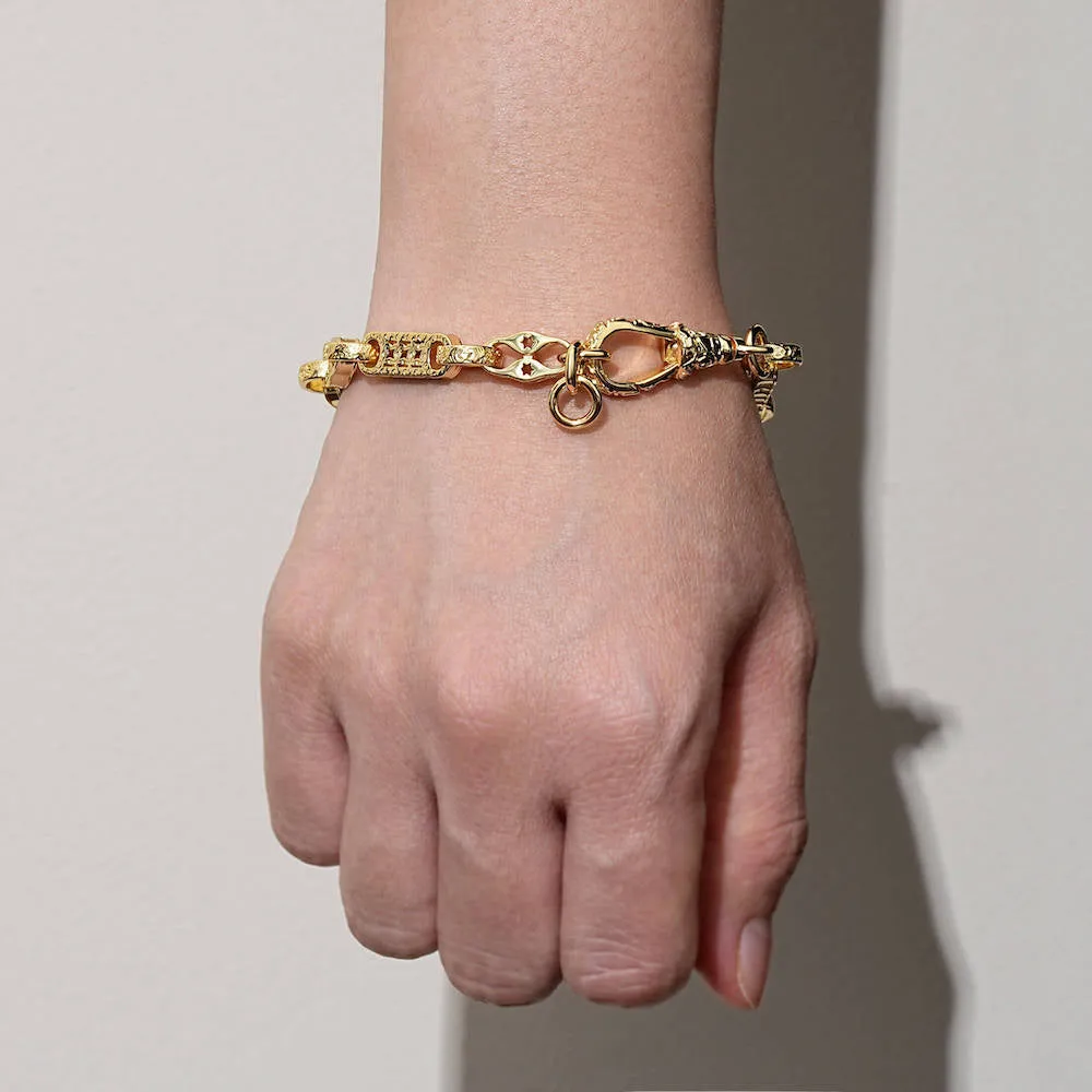 7mm Gold Filled Stars and Bars Bracelet Albert Clasp 8/8.5 Inch