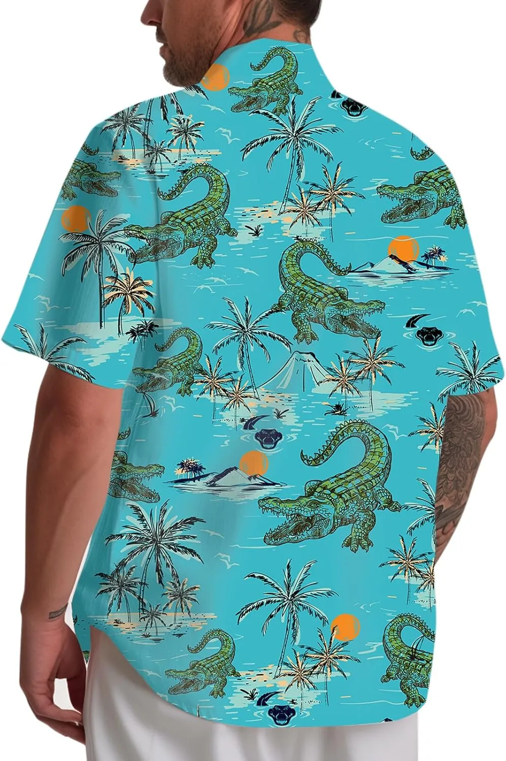 80s 90s Hawaiian Shirts for Men Vintage Button Down Short Sleeve Shirt, 80s Outfit Party Disco Beach Shirts