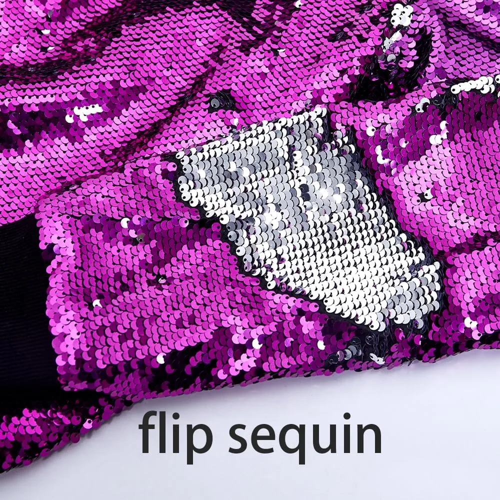A ARFAR Women Sequin Jackets Flip Glitter Varsity Bomber Sparkly Coat Party Outwear Ladies Shiny Cloth
