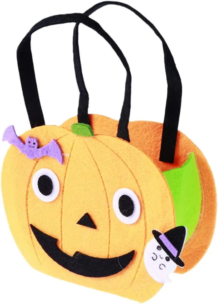 ABOOFAN Halloween Pumpkin Tote Bag for Trick Treat Bucket for Candy Goodies Cute South Pumpkin Design for Halloween Cosplay Party Favors Bulk Halloween Treat Bags