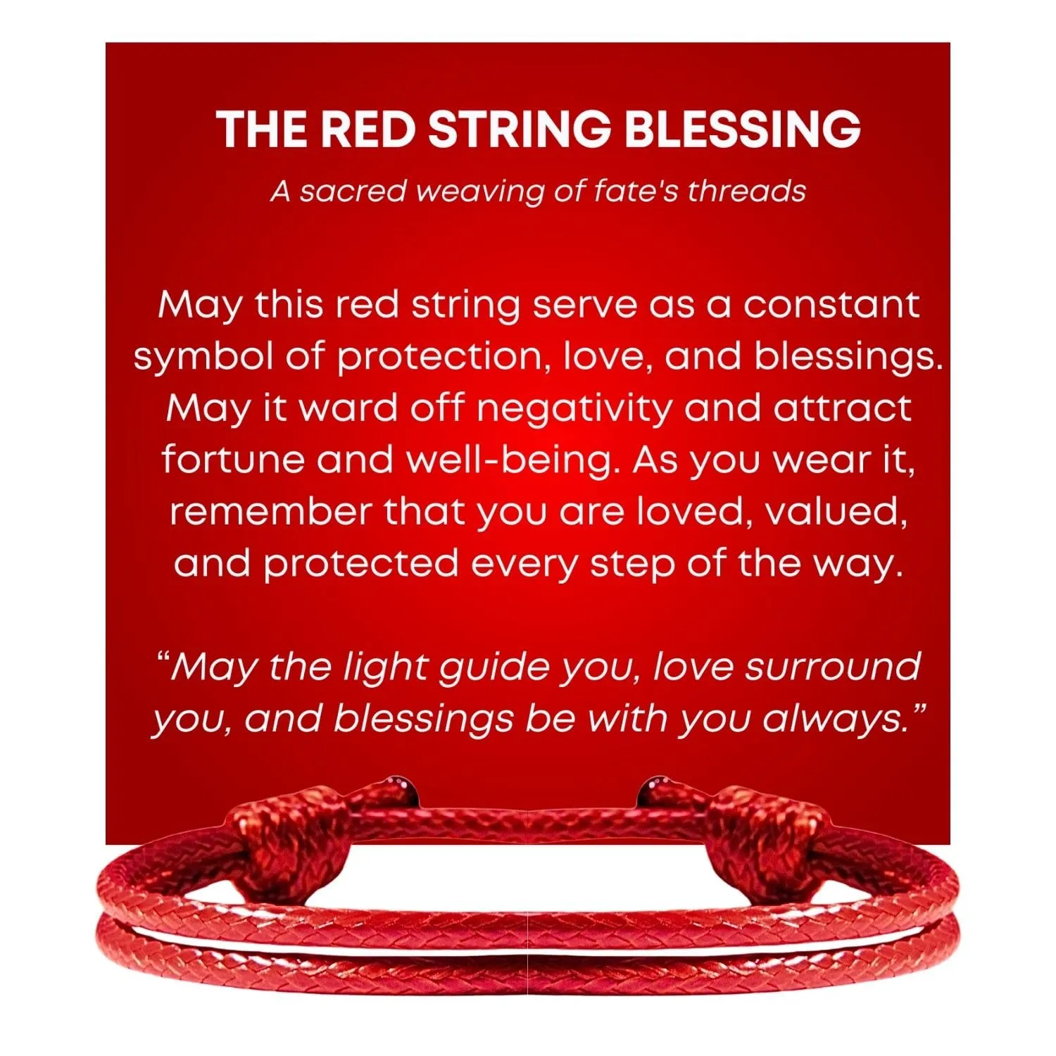 Adjustable Red String Blessing Bracelet - Symbol of Protection, Love, and Blessings | Durable, Waterproof Cord with Leather-Like Finish, 2mm Thick (2.5mm thickest)