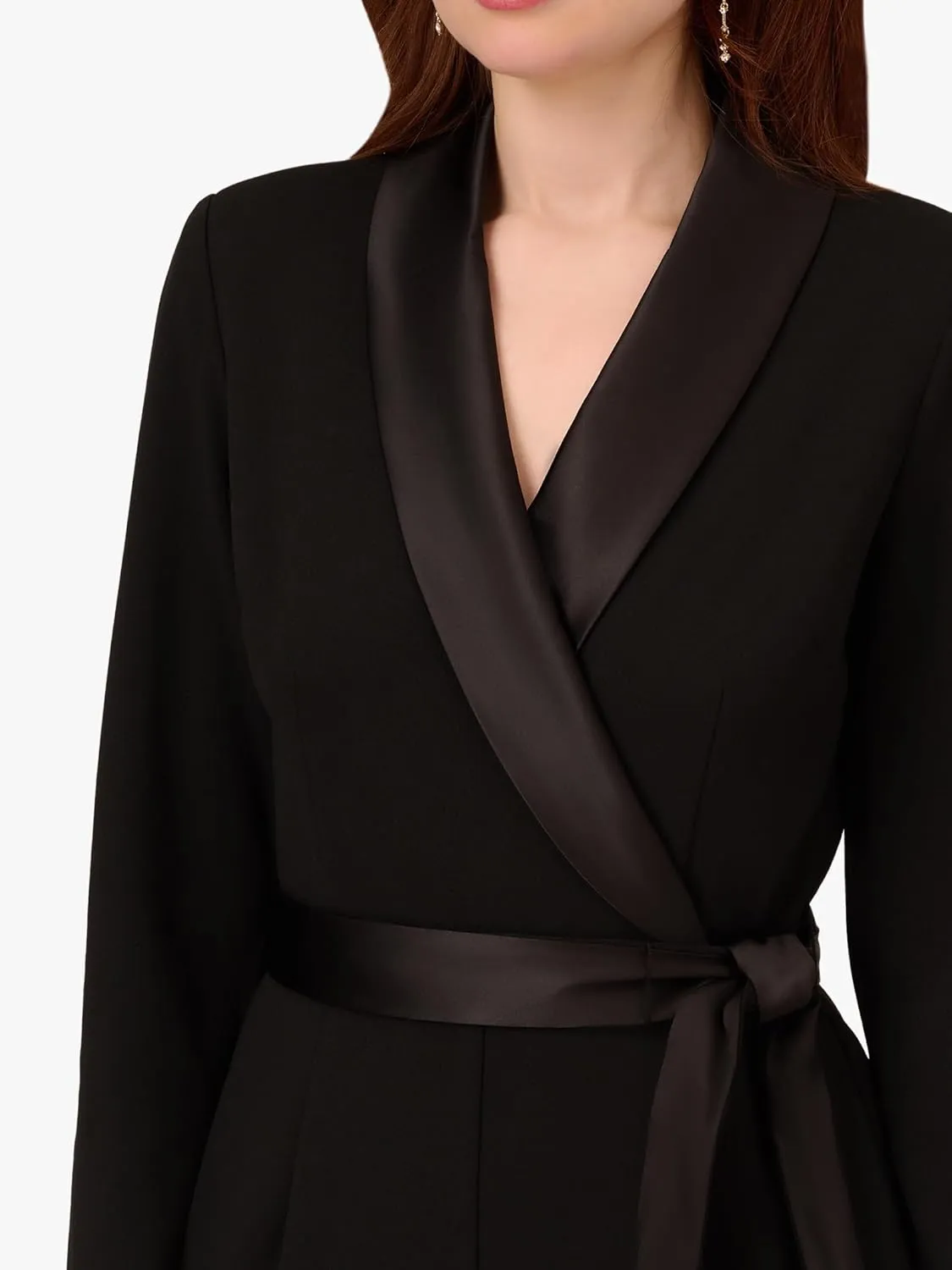 Adrianna Papell womens Crepe Tuxedo Jumpsuit