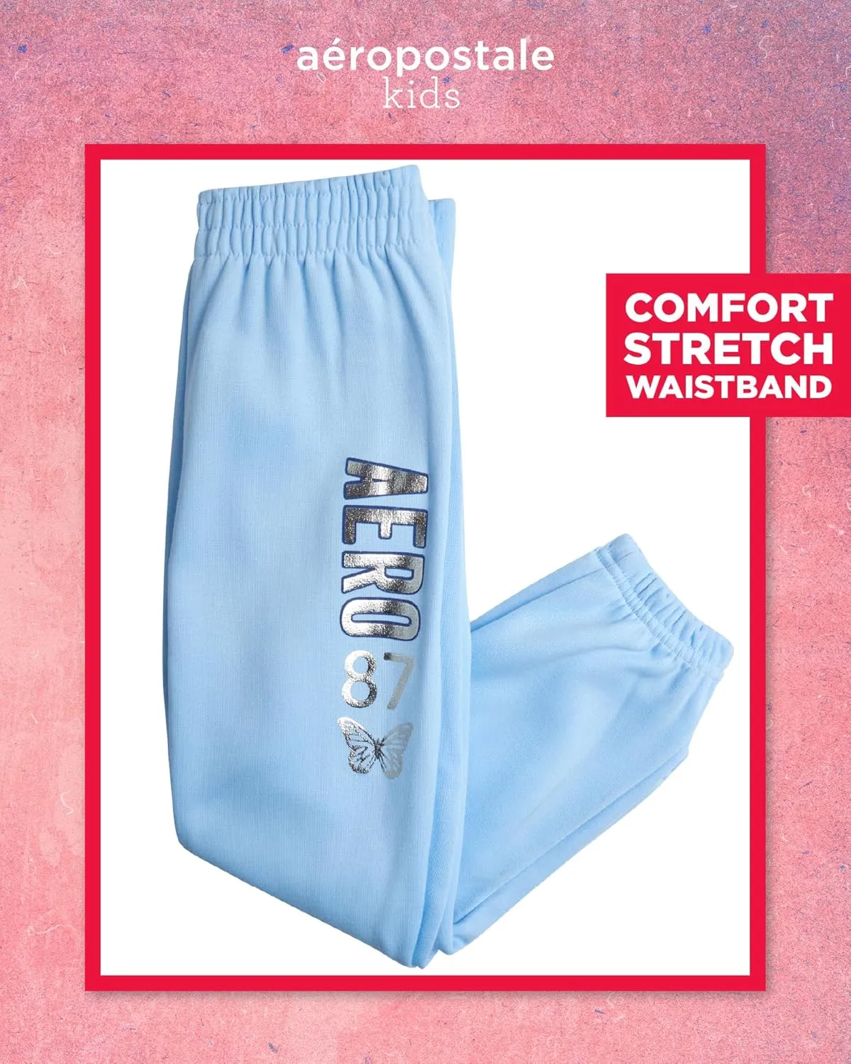 AEROPOSTALE Girls Sweatsuit Set - 2 Piece Fleece Pullover Crewneck Sweatshirt and Jogger Sweatpants for Girls (Sizes: 7-12)