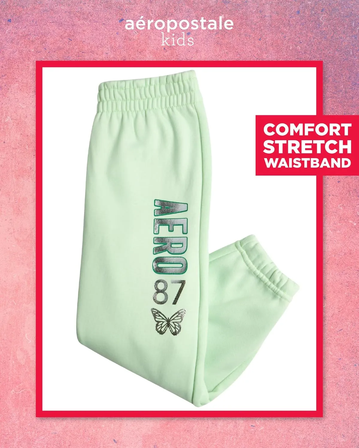 AEROPOSTALE Girls Sweatsuit Set - 2 Piece Fleece Pullover Crewneck Sweatshirt and Jogger Sweatpants for Girls (Sizes: 7-12)