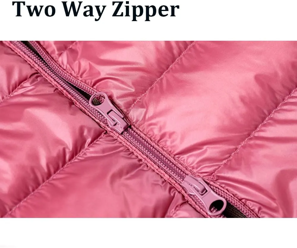 AirPlace Long Lightweight Down Jackets for Women Removable Hood Down Coats Quilted Puffer Jackets Parka Warm Winter Jacket
