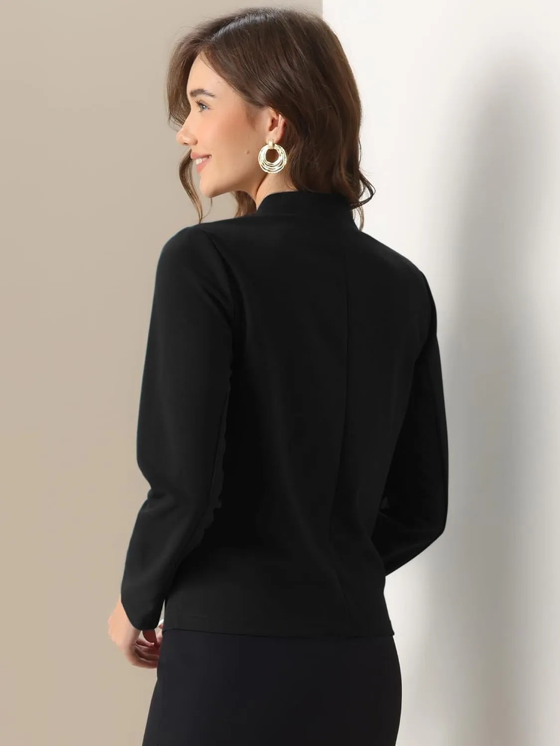 Allegra K Women's Work Office Blazer Notch Collar Long Sleeve Business Casual Open Front Blazer