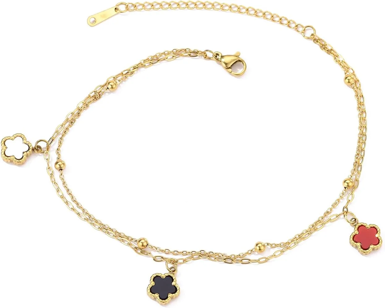 Ankle Bracelets for Women 14k Gold Plated Waterproof Layered Stainless Steel Link Chain Anklets Gold Anklets Jewelry