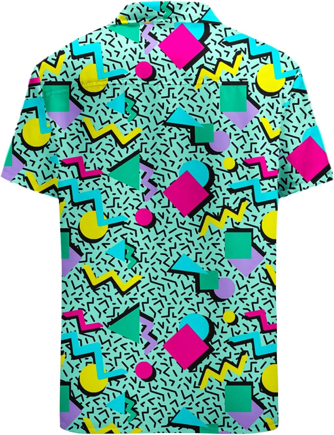 Artsadd 80s 90s Hawaiian Shirt for Men Vintage Button Down Short Sleeve Big and Tall Shirts Funny Party Disco Outfit