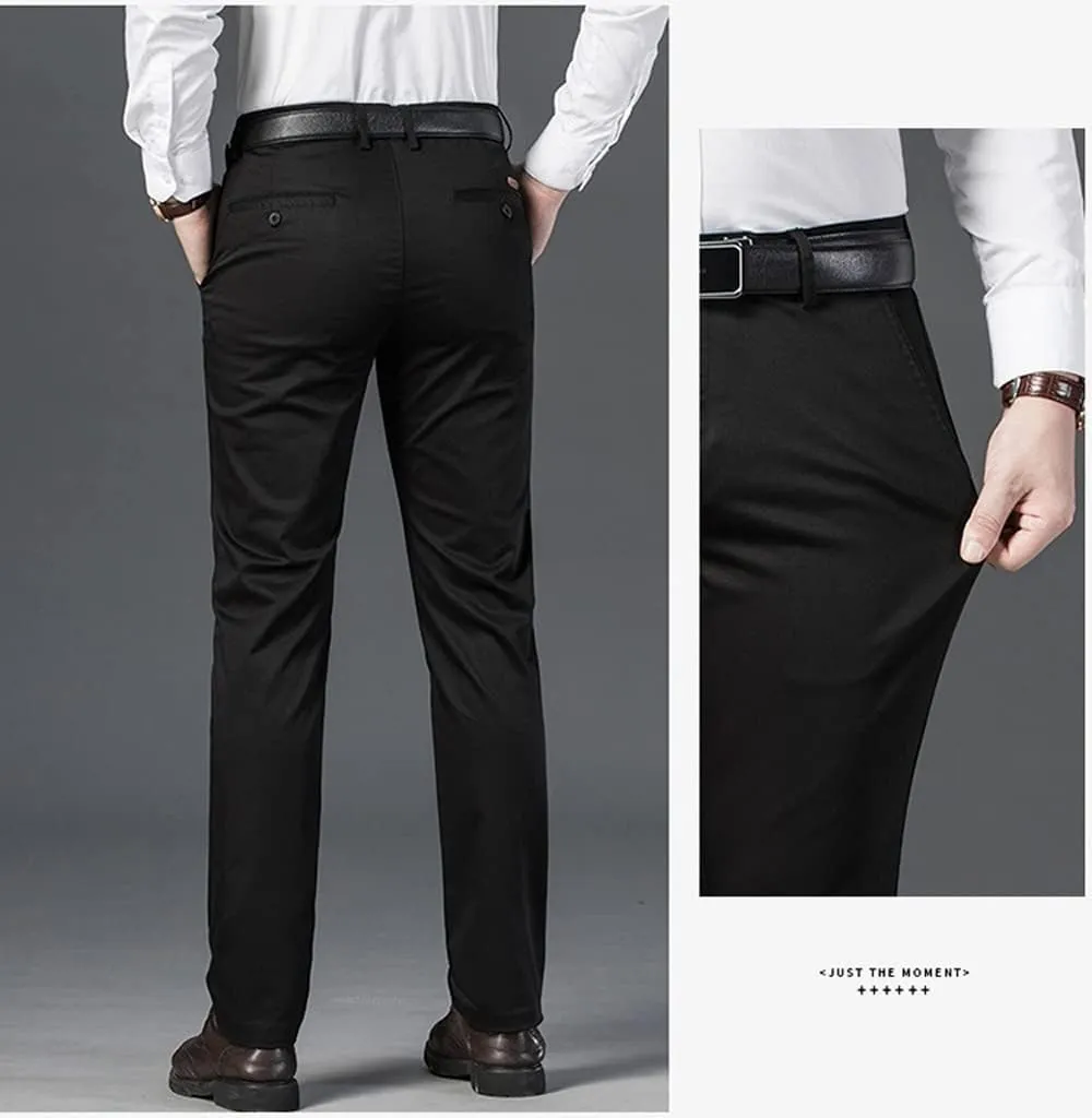 Banana Bucket Mens Slim Fit Dress Pants Khaki Skinny Stretch Chino Pants Casual Flat Front Business Trousers with Pockets