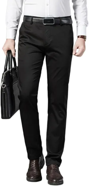 Banana Bucket Mens Slim Fit Dress Pants Khaki Skinny Stretch Chino Pants Casual Flat Front Business Trousers with Pockets
