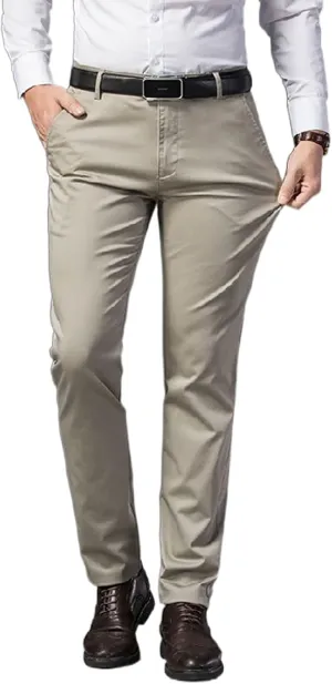 Banana Bucket Mens Slim Fit Dress Pants Khaki Skinny Stretch Chino Pants Casual Flat Front Business Trousers with Pockets