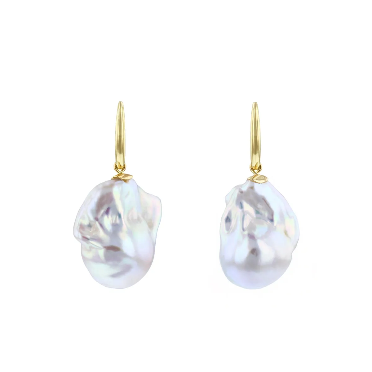 Baroque Cultured Freshwater Pearl Drop Earrings | 9K Yellow Gold