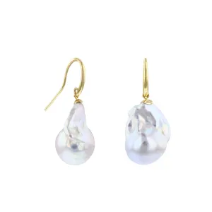 Baroque Cultured Freshwater Pearl Drop Earrings | 9K Yellow Gold