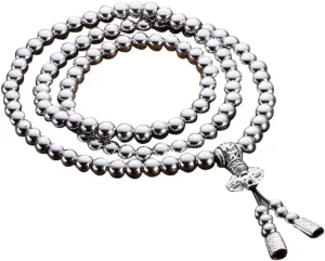 Beads Necklace for Men Cross Necklace Stainless Steel Necklace Chain Waist Chain 108 Buddha Beads Necklace
