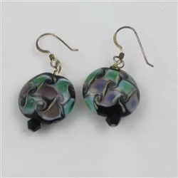 Black & Green Handmade Artisan Bead  Earrings