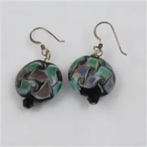 Black & Green Handmade Artisan Bead  Earrings