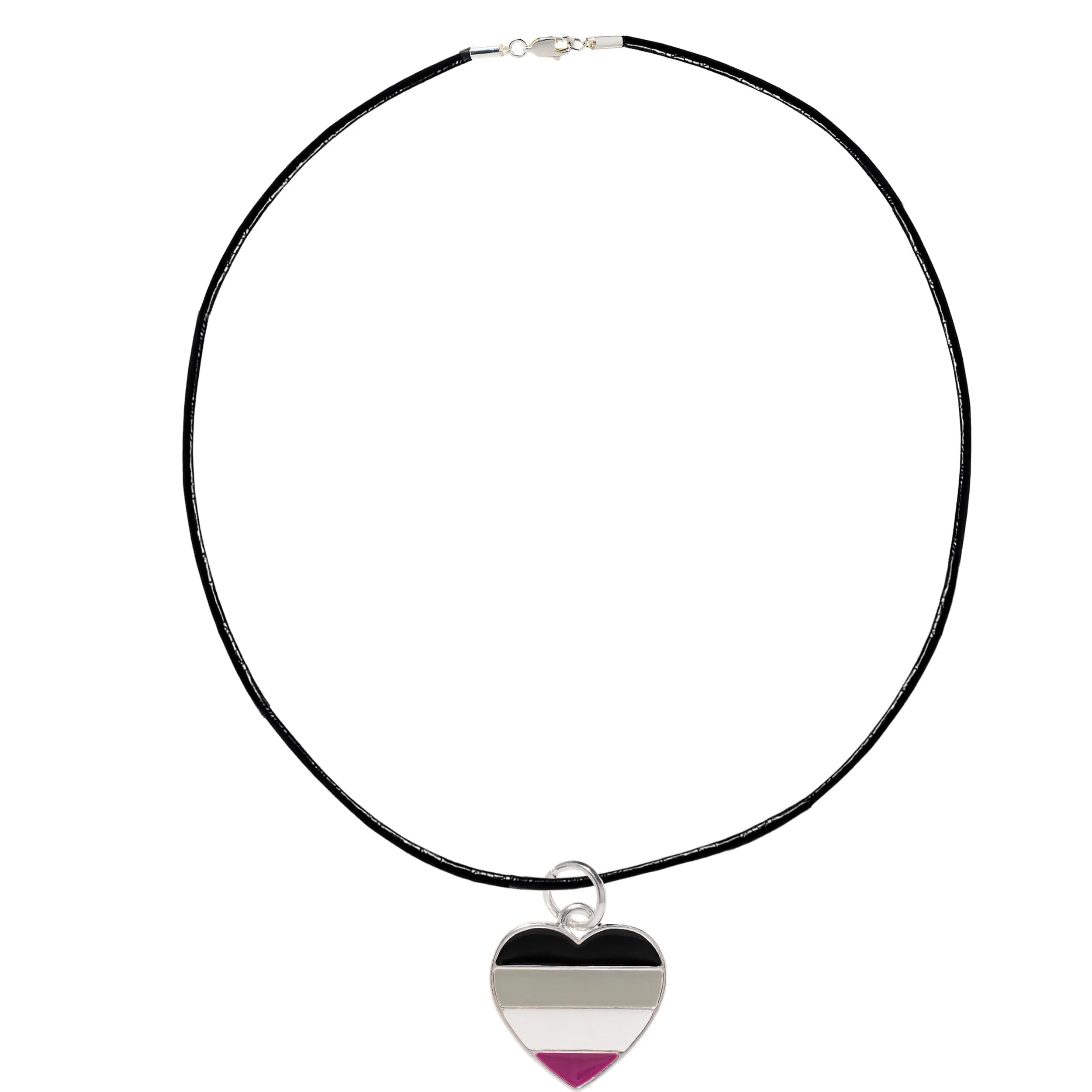 Black Cord Asexual Heart LGBTQ Necklaces
