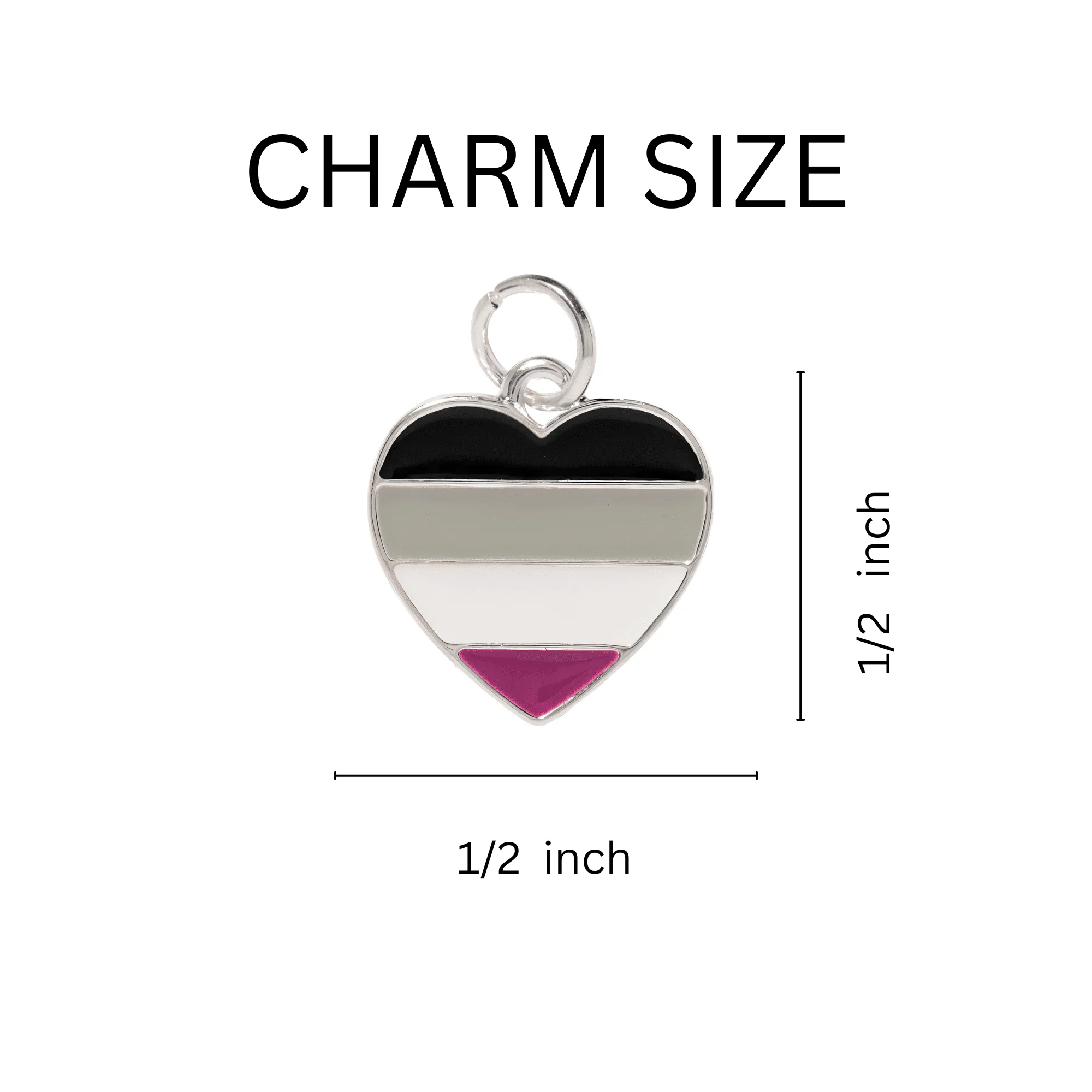 Black Cord Asexual Heart LGBTQ Necklaces