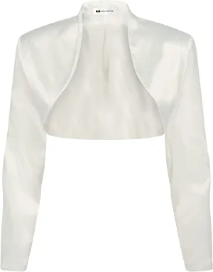 BOLEROSE Formal Long Sleeve Satin Bolero Shrug