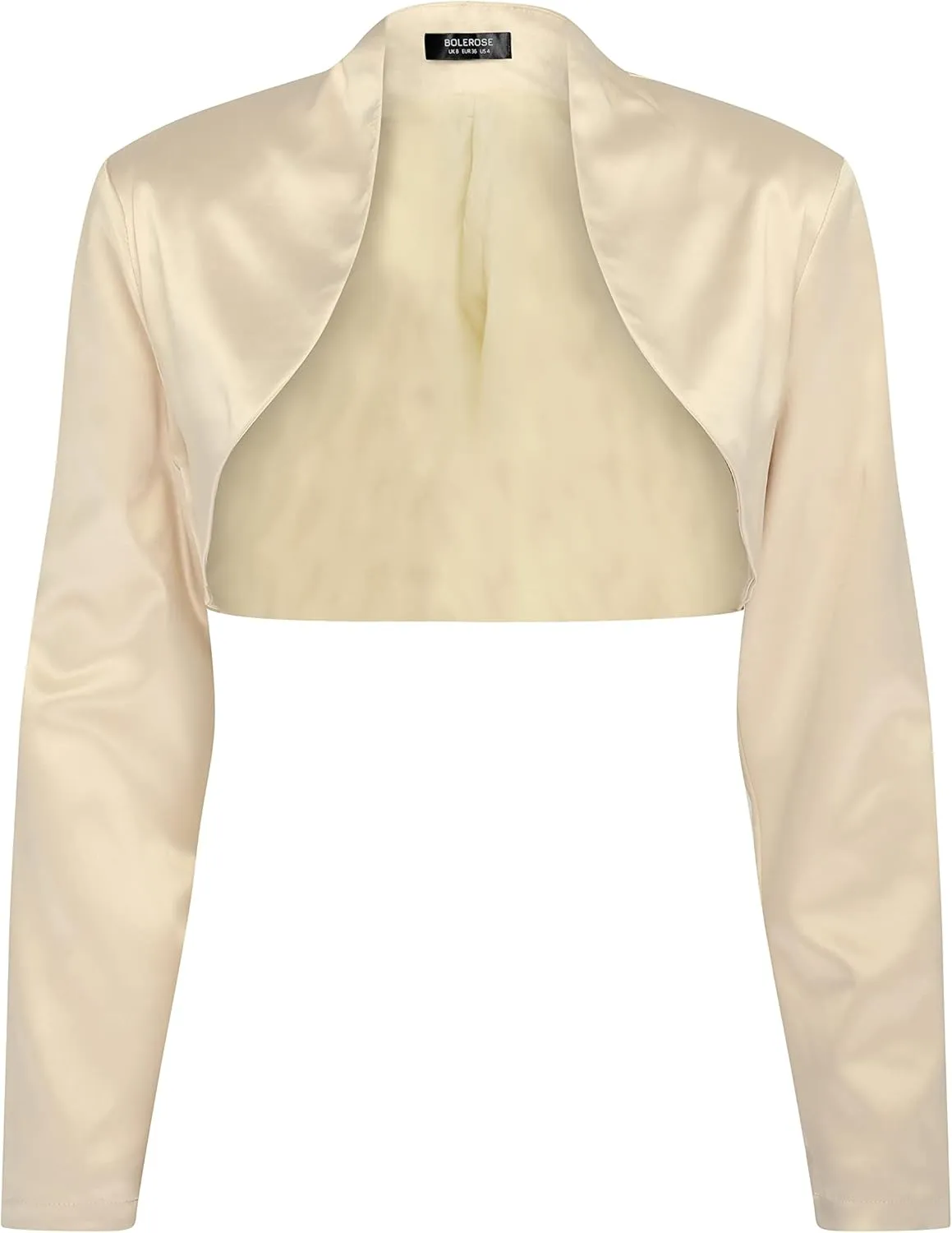 BOLEROSE Formal Long Sleeve Satin Bolero Shrug