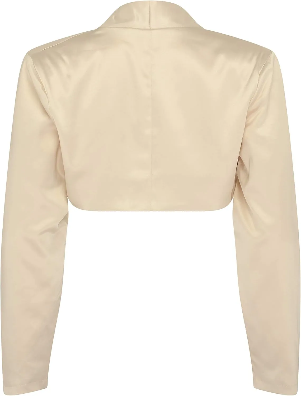 BOLEROSE Formal Long Sleeve Satin Bolero Shrug
