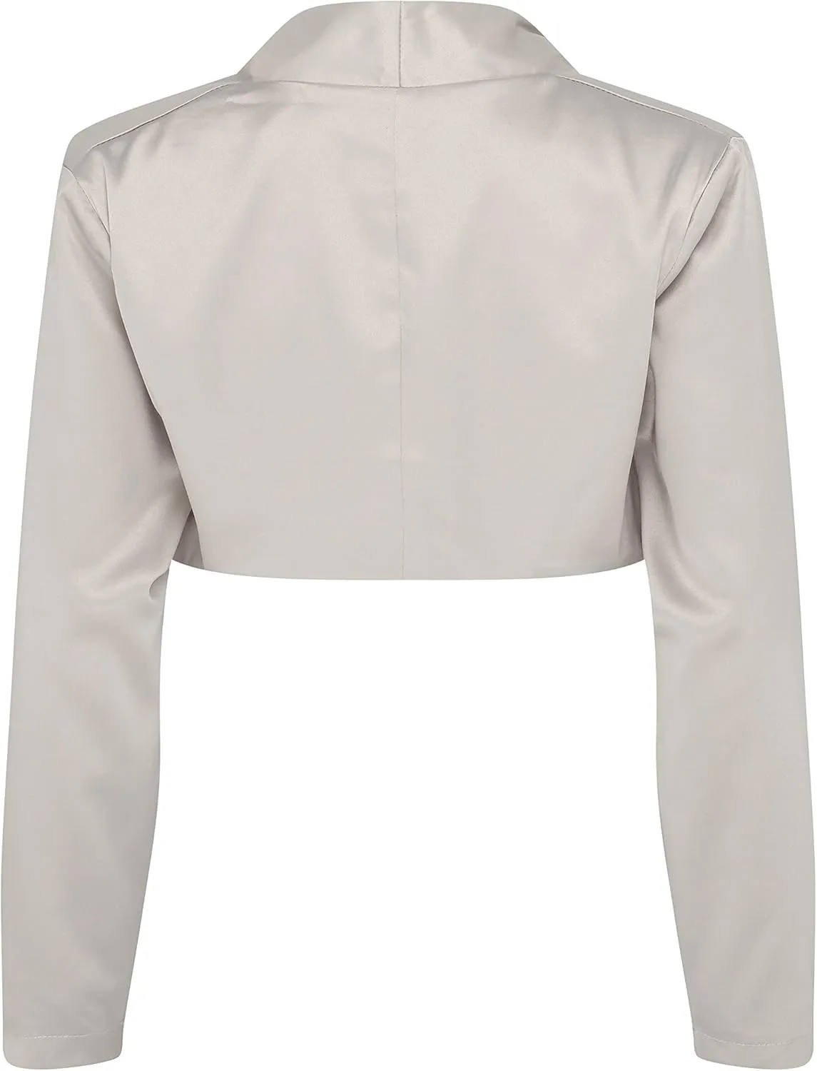 BOLEROSE Formal Long Sleeve Satin Bolero Shrug