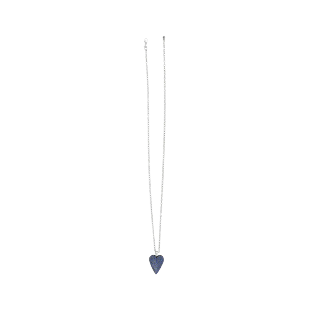 Brighton Women's Glisten Heart Convertible Silver Blue Necklace