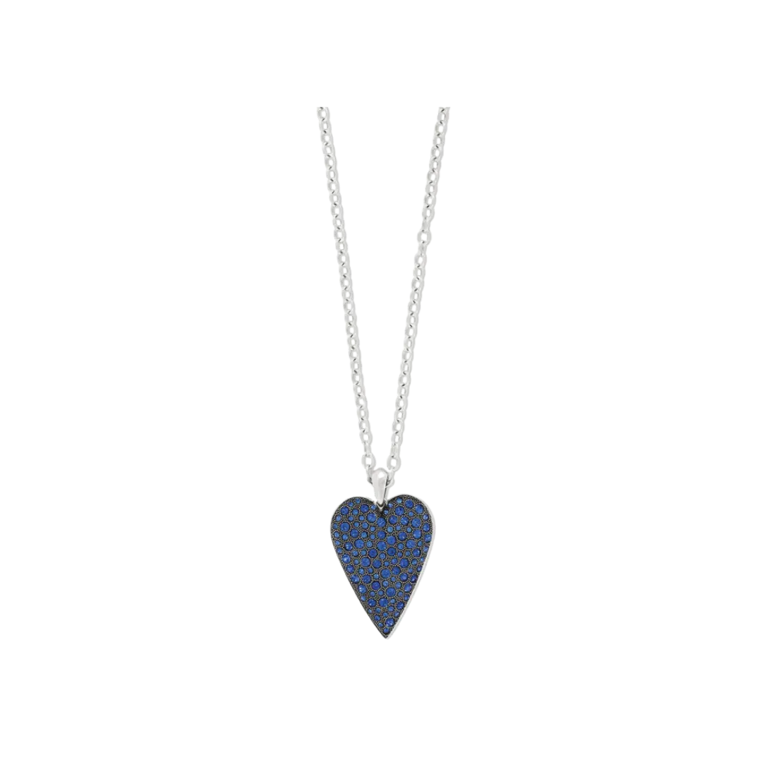 Brighton Women's Glisten Heart Convertible Silver Blue Necklace