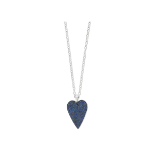 Brighton Women's Glisten Heart Convertible Silver Blue Necklace
