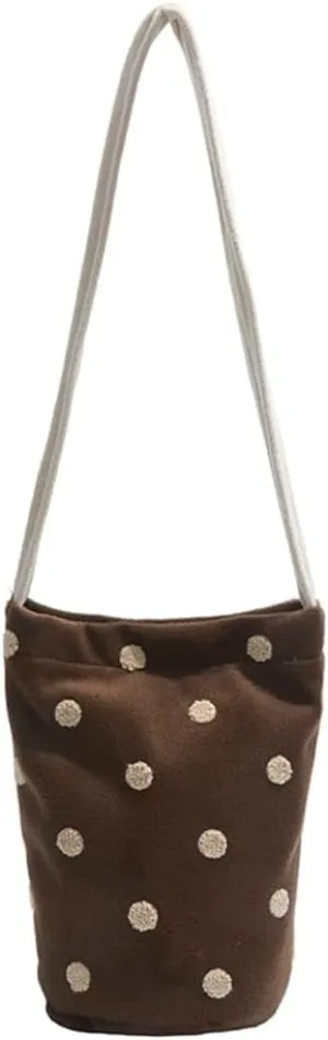 Bucket Bags for Women Fuzzy Bag Crossbody Bags for Women Slouchy Shoulder Bag Cute Bags Casual Trendy Polka Dot Bag