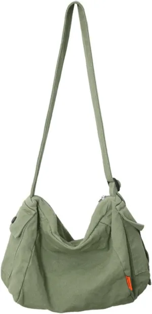 Canvas Hobo Bags Purses Vintage Shoulder Bags Y2K Grunge Hippie Crossbody Bags Satchel Bag Messenger Bag Shopping Travel