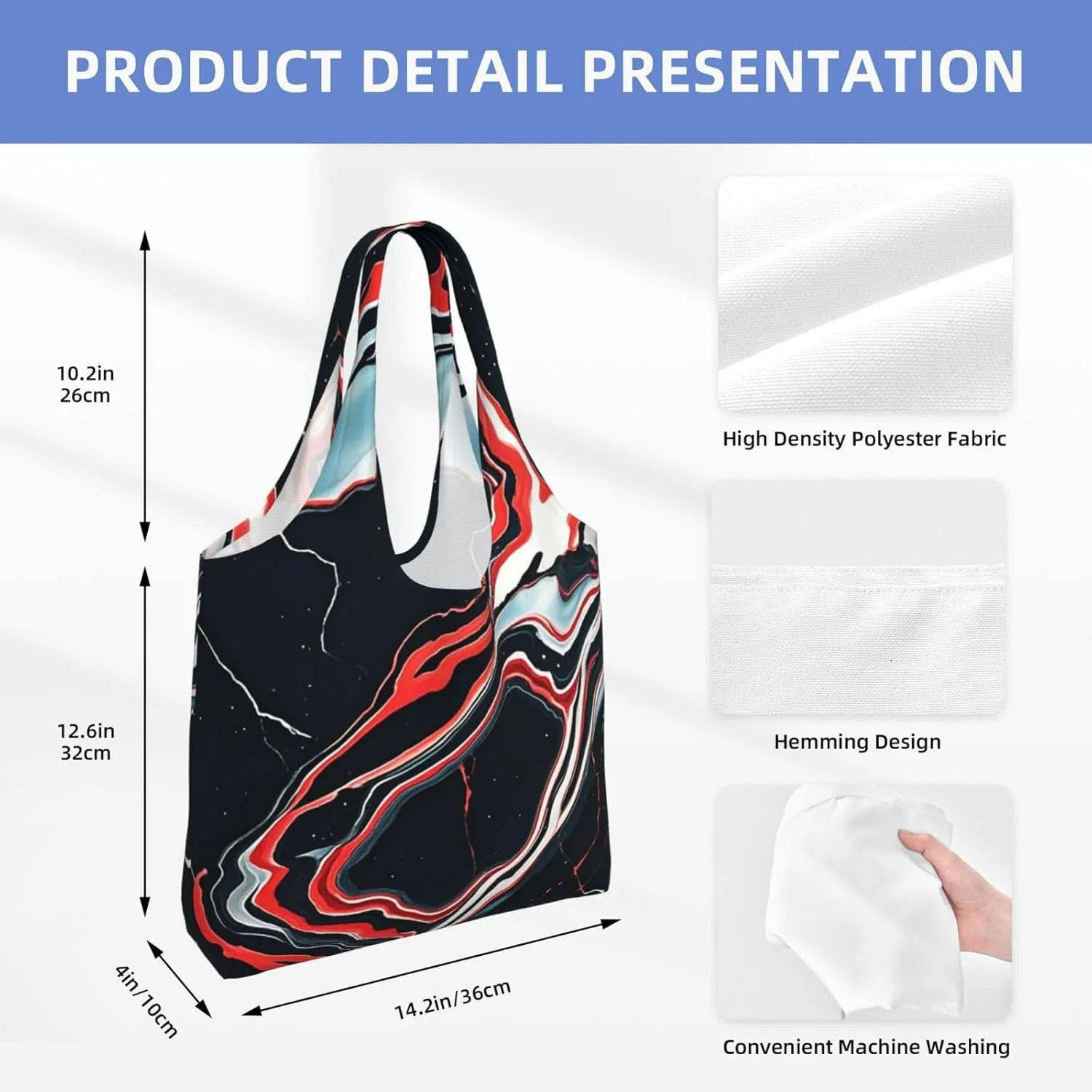 Canvas Tote Bag Reusable Grocery Bags Lightweight Handbag Cute Black Pug Dog Tote Bag for Shopping Cloth Bags