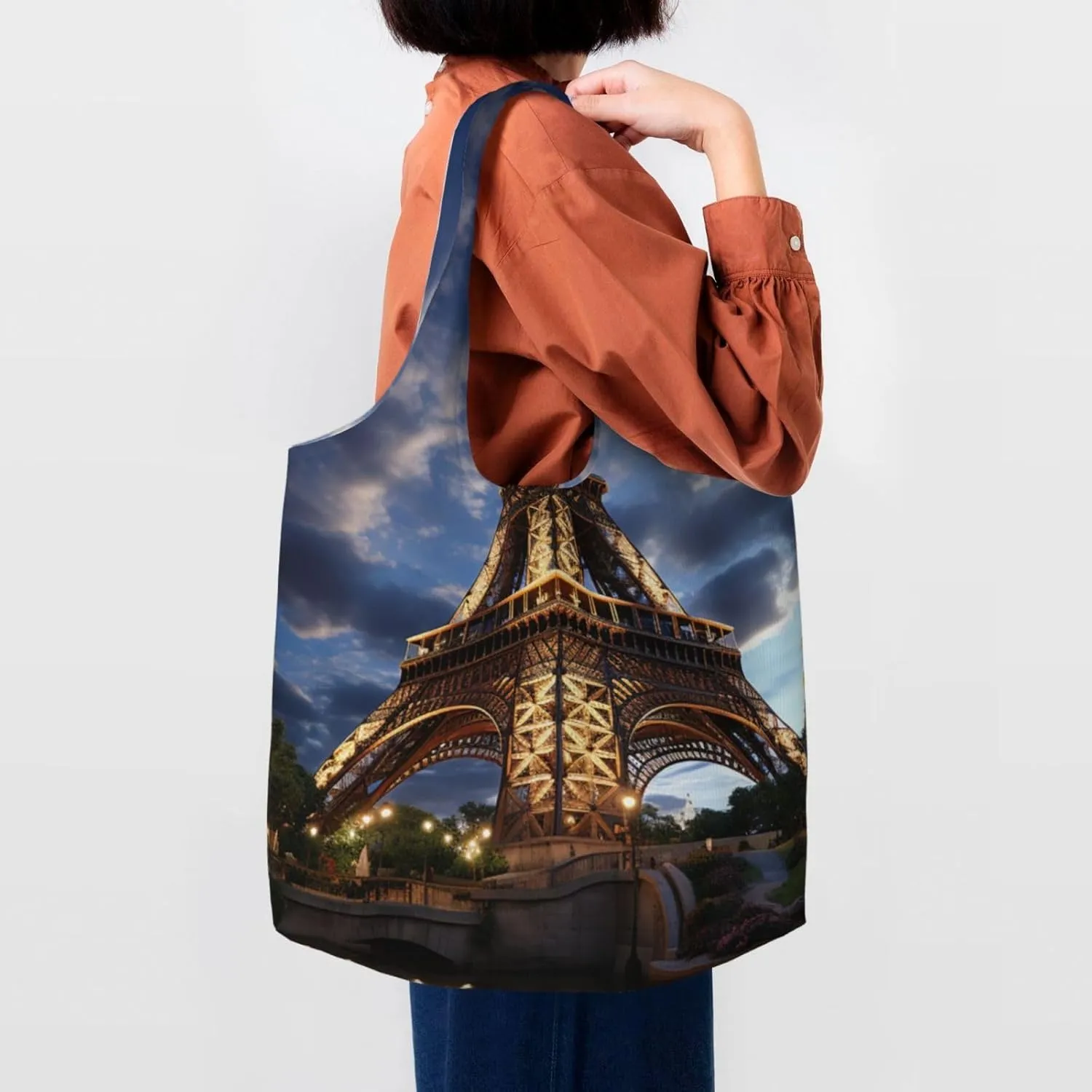 Canvas Tote Bag Reusable Grocery Bags Lightweight Handbag Northern Lights Tote Bag for Shopping Cloth Bags