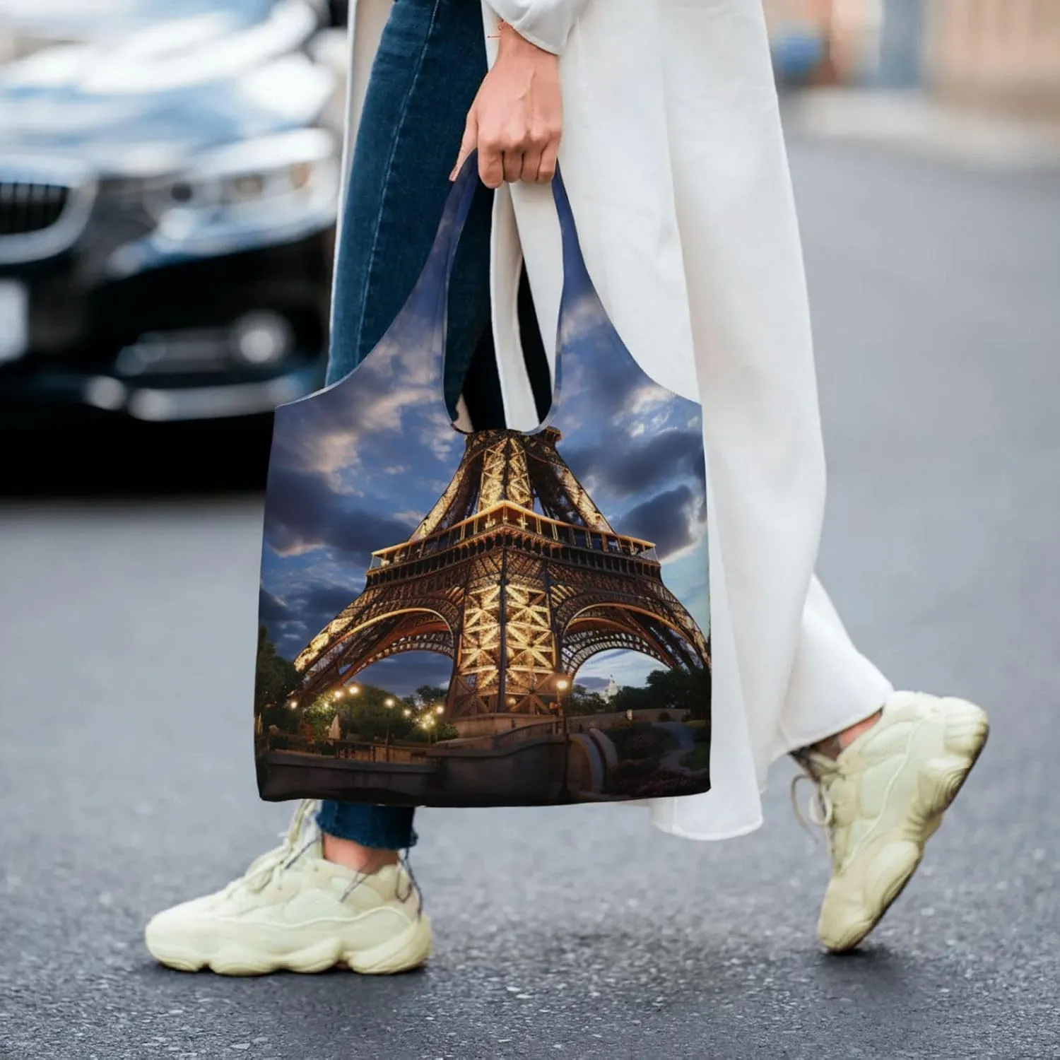 Canvas Tote Bag Reusable Grocery Bags Lightweight Handbag Northern Lights Tote Bag for Shopping Cloth Bags