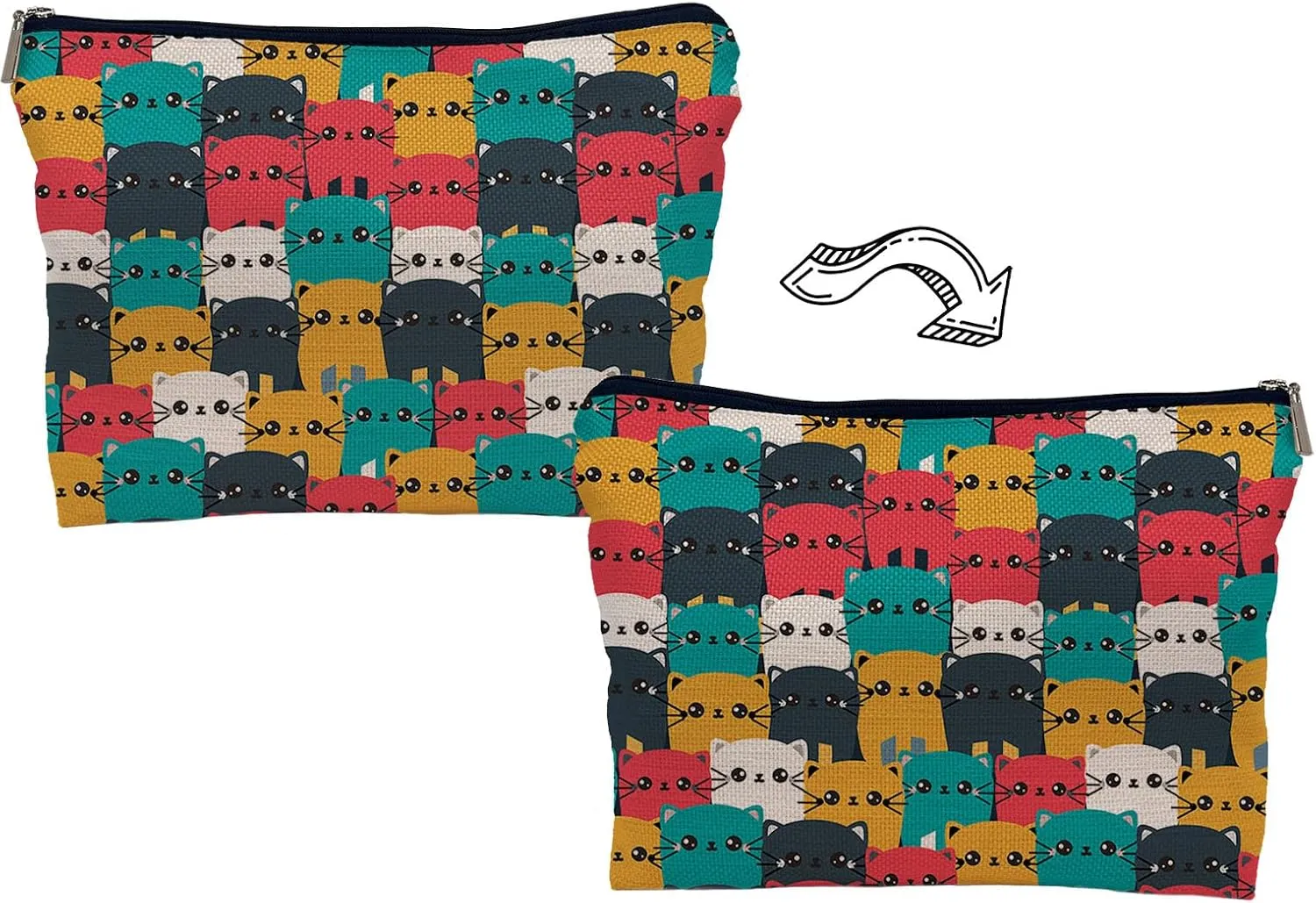 Cat Makeup Bag, Cute Makeup Bag, Cat Cosmetic Bags for Women, Cute Cat Gifts Small Makeup Cosmetic Bag for Purse, Cat Gifts for Cat Lovers Women, Cat Mom Gifts for Women