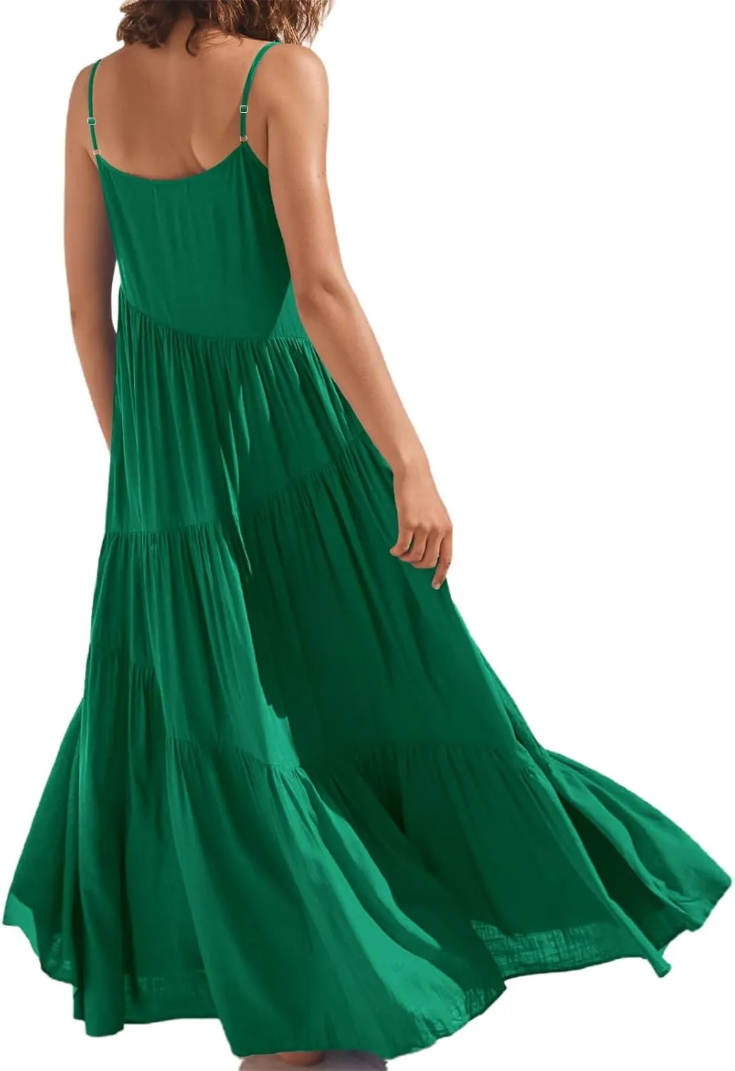 Chatinction Womens Summer Spaghetti Strap Sleeveless Long Maxi Dress Flowy Beach Vacation Dresses