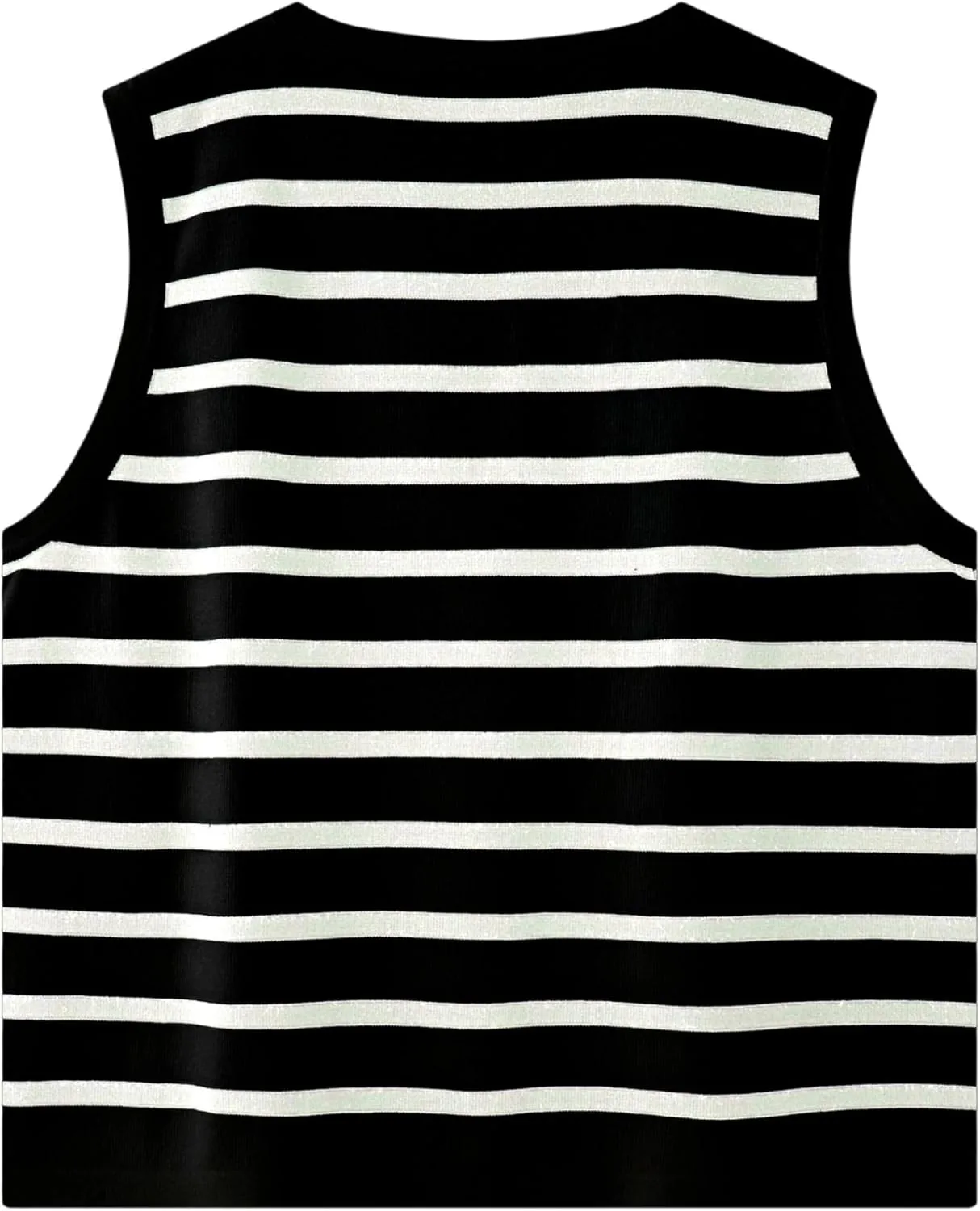 Chevara Women's Sleeveless Striped Sweater Vest Casual V Neck Vest Tops Summer Outfits