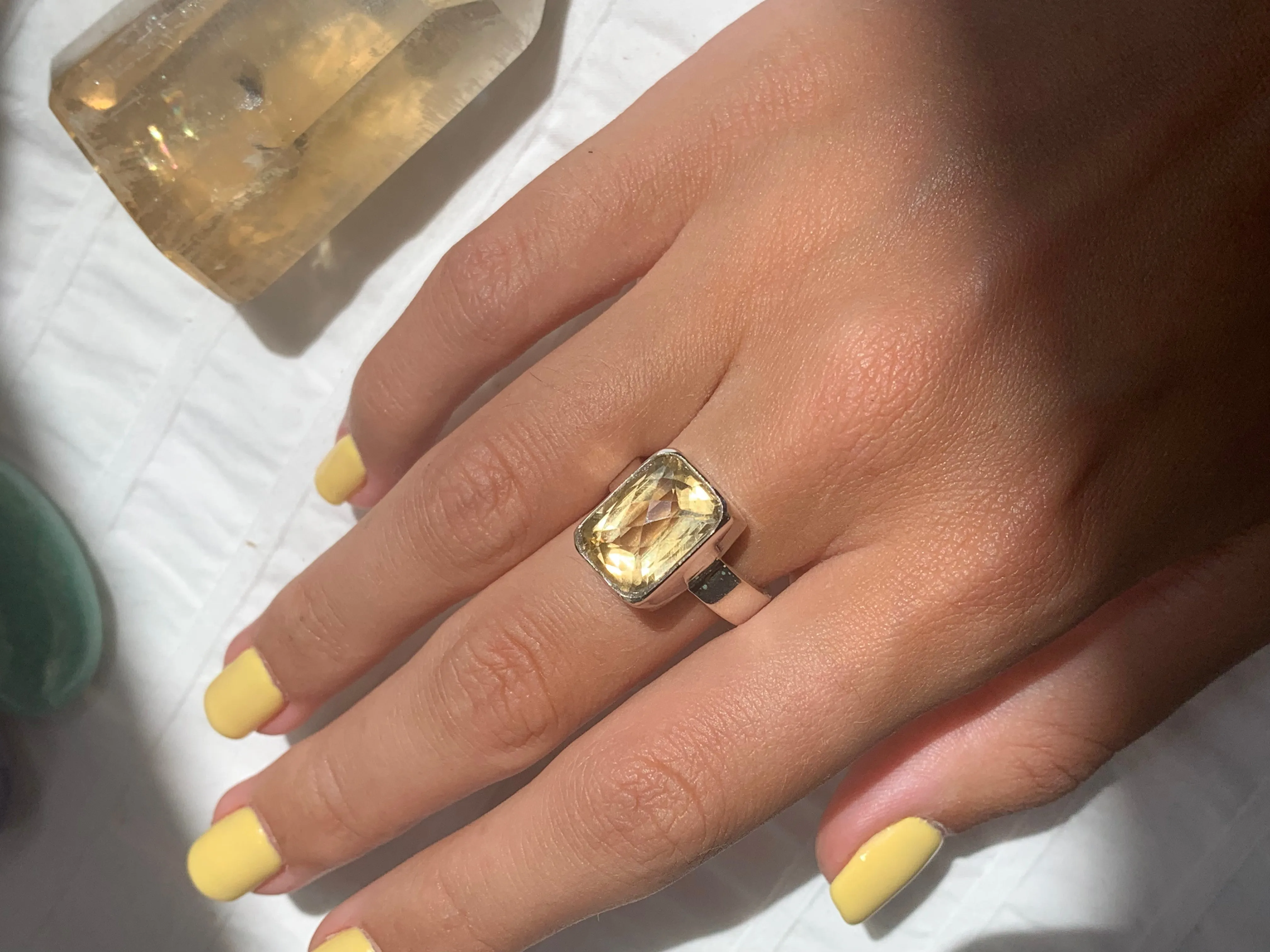 Citrine Akoni Ring - Square (US 7)