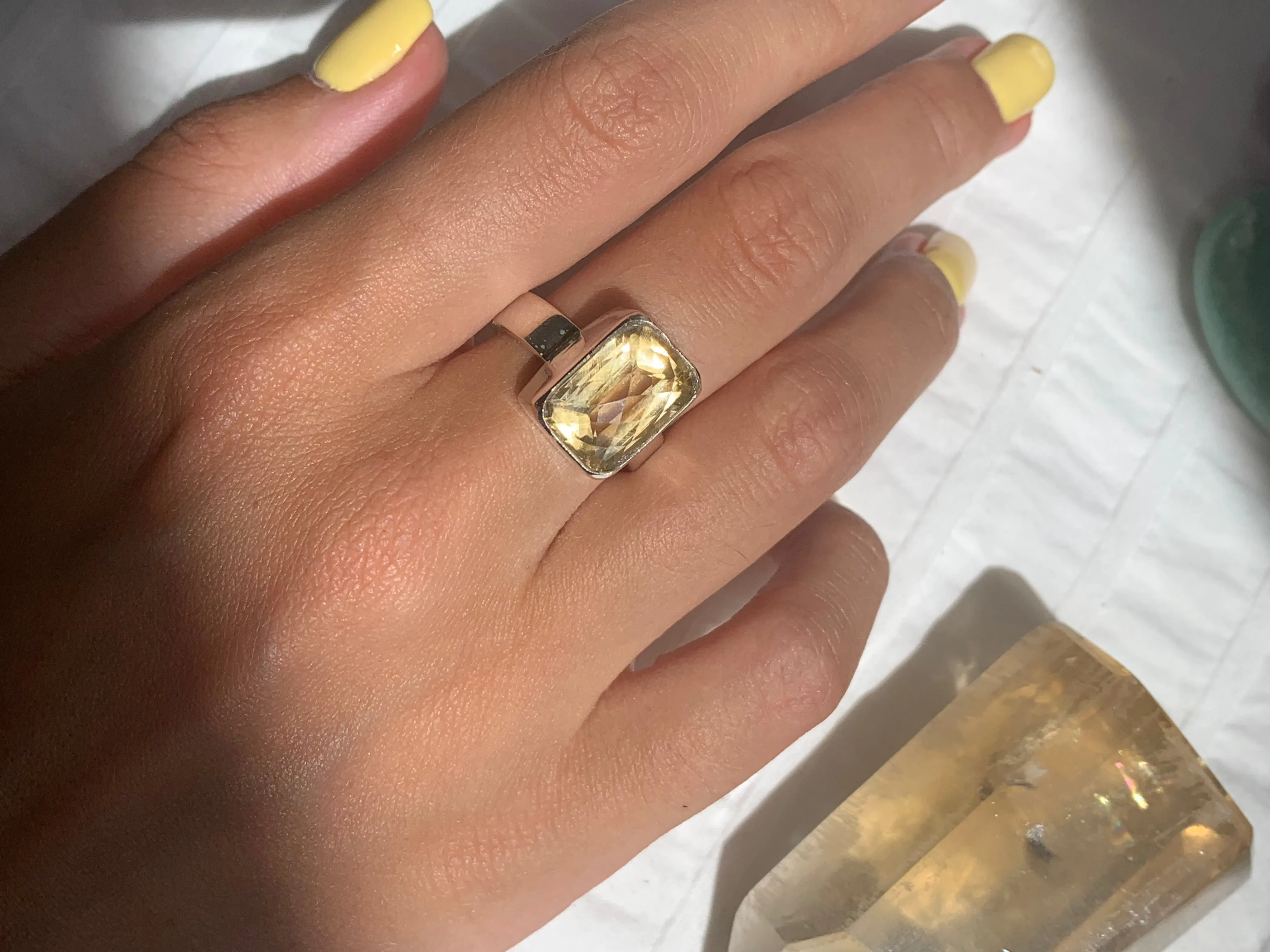 Citrine Akoni Ring - Square (US 7)