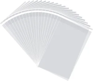 Clear Self Sealing T-Shirt Bags 10x13 50 Pcs Cellophane Adhesive Clothing Clothes Poly Plastic Resealable Small Business Packaging Bag